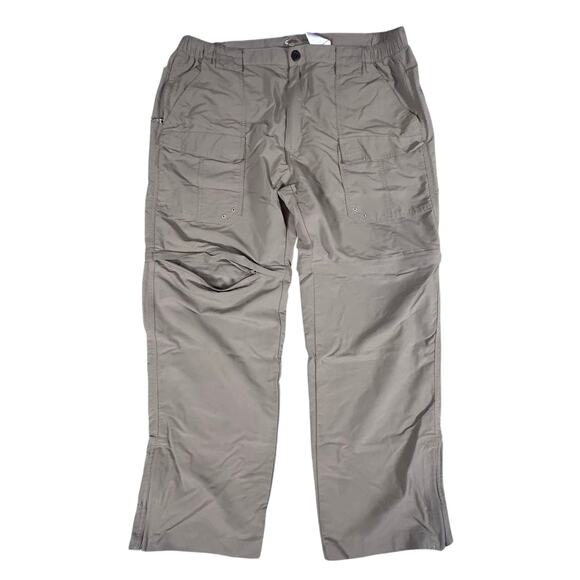 Bass Pro Shop Convertible Zip Off Cargo Pants Mens XL 38 Green Nylon Fishing - Picture 1 of 9